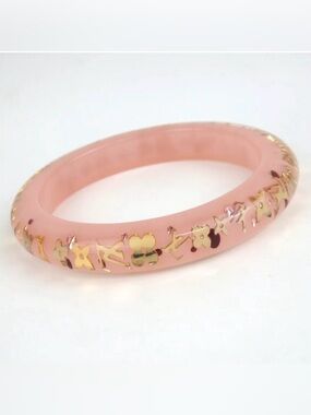 Authentic Louis Vuitton Blason Resin Bracelet Bangle – Light Pink & Gold – EUC